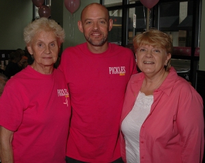 Mary Ann Metz, Tim Metz and Komen St. Louis Volunteer Cynthia Straub at Pickles Deli during Dine Out for the Cure 2012
