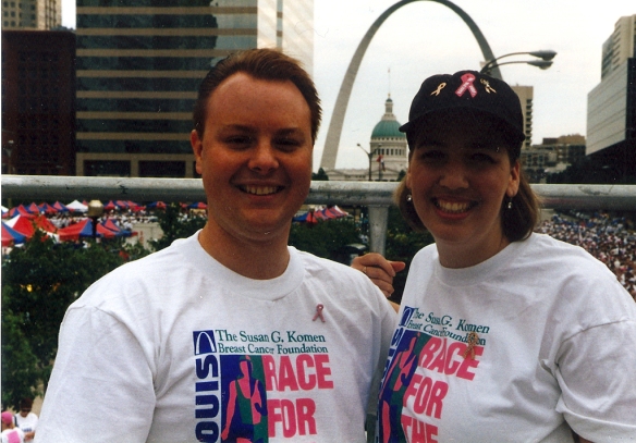 Honorary Co-Chairs of the 1999 Komen St. Louis Race: Scott and Stephanie Komen, son and daughter of Susan G. Komen