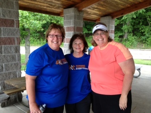 Lorry Blath (center) with two of her No Boundaries 5K training teammates, Helen Chesnut and Kris Fleming