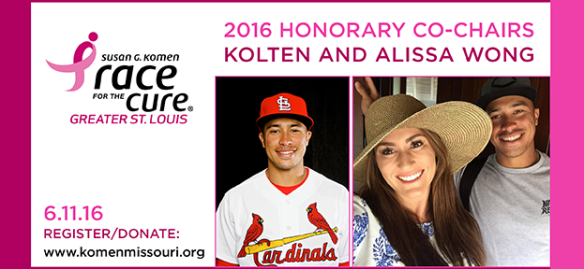 2016 Komen Greater St. Louis Race Honorary Co-Chairs: Kolten and Alissa Wong